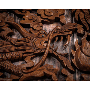 Estatua de Dragón Hecha a Mano en Madera Natural, Escultura Decorativa de Dragón, Artesanía en Madera, Proveedor Mayorista de Adornos de Dragón de Madera - Product Image 2