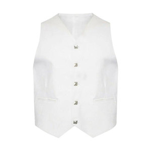 Veste en laine traditionnelle écossaise blanche à motif Argyle pour homme, 5 boutons, style gilet, best-seller - Product Image 3