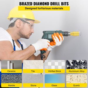 Kit di 7 Punte Diamantate per Trapano 20/27/35/55/68mm, Sega a Tazza per Piastrelle con Segmento Diamantato da 0,59in/15mm Brasato Sottovuoto - Product Image 2