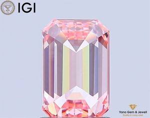 เพชรสีชมพูสดใส ระดับความสะอาด VS2 น้ำหนัก 1.00 กะรัต เพชร CVD ผลิตในห้องปฏิบัติการ พร้อมใบรับรอง IGI ทรง Emerald Cut สำหรับแหวนสวมใส่ประจำวัน - Product Image 6