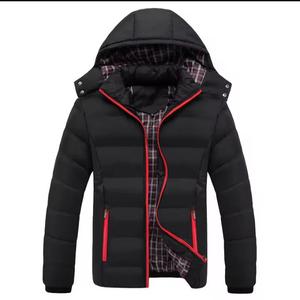 Veste longue matelassée à capuche pour homme, hiver, décontractée, à carreaux, fermeture éclair sur le devant, épaisse, rembourrage en polyester, coque tissée - Product Image 5