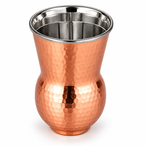 Gobelet isotherme en cuivre martelé et acier inoxydable de 400 ml à double paroi pour whisky, cocktails et bars - Product Image 1