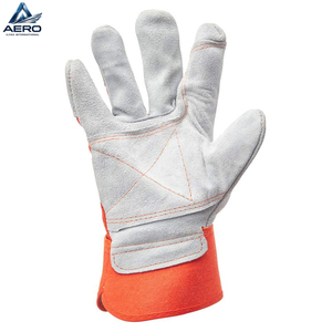 Guantes de Trabajo Profesionales de Lona Naranja 2026, Ligeros y Resistentes, con Puño de Seguridad y Palma de Cuero - Product Image 6