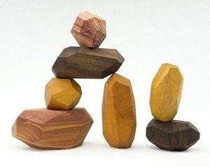 Jeu de pierres d'équilibre carrées en bois pour enfants, fait main, écologique, jouet éducatif pour l'inauguration de maison et les anniversaires - Product Image 3