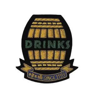 Écussons de blazer de luxe personnalisés OEM, brodés à la main, en fil métallique bullion, pour uniforme professionnel, faits main, effet 3D en relief, pour casquette - Product Image 5