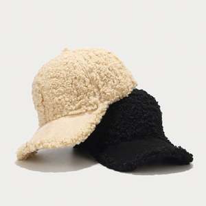 Gorra de Béisbol de Lana de Cordero para Otoño e Invierno, con Costuras, Ligera, Simple, para Exteriores, a Prueba de Frío, con Visera y Protección Contra el Viento - Product Image 2