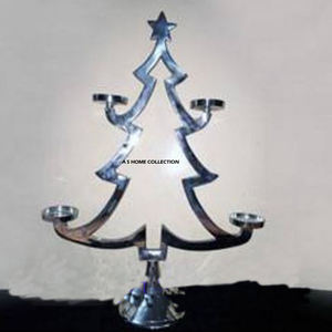 Portavelas de aluminio dorado al por mayor para decoración navideña, sublimación en blanco. - Product Image 2