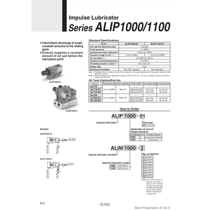 SMC Pneumatics Impulse Lubricator ALIP1000-01 Pièces Pneumatiques - Product Image 1