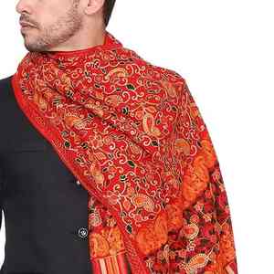 Chal de Lana Pashmina Bordado de Lujo, Suave, Cálido, Transpirable, Tradicional, Hecho a Mano, Elegante, Sólido, para Invierno, Formal para Hombre - Product Image 6