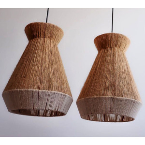 Lámpara Colgante Moderna Boho de Yute, Tejida a Mano con Fibra Natural, Lámpara de Techo de Cuerda Escalonada para Hotel o Restaurante - Product Image 1