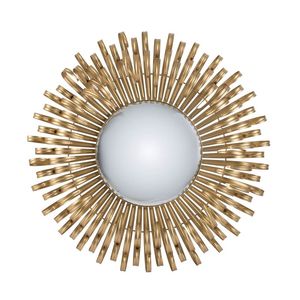 Specchio da parete con Design Sunburst da 27 pollici soggiorno moderno con finitura decorativa dorata per ingresso - Product Image 5