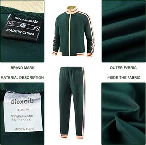 Ensemble de survêtement pour hommes en gros : veste athlétique zippée et pantalon de jogging – Tenue de sport décontractée, personnalisable avec logo, OEM, pour fitness et activités sportives - Product Image 6