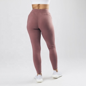Pantalon de jogging taille haute pour femme avec poches, logo personnalisé, en tissu éponge anti-boulochage, respirant, avec cordon de serrage, idéal pour le yoga - Product Image 6