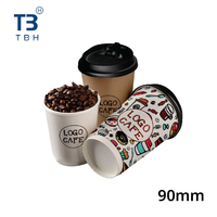 Gobelet en carton double paroi jetable 12oz, le plus vendu en Malaisie, pour boissons chaudes, eau minérale, restauration, café, stand alimentaire, événements, support OEM