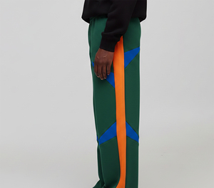 Pantalon décontracté pour homme, style vintage, en lin/coton et tissu laineux, avec cordon de serrage, coupe ample, respirant, mi-lourd, color block, pour l'automne - Product Image 5