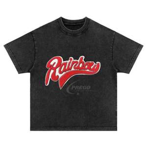 Camiseta Bordada con Parches Desgastados para Hombre, Camisetas Blancas Lisas de Algodón al por Mayor, Camiseta de Cuello Redondo - Product Image 6