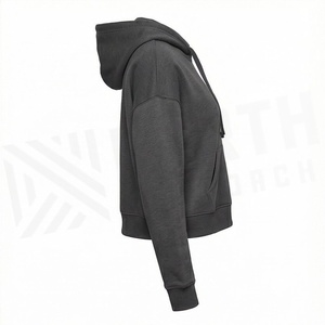 Sweat-shirt à capuche en coton de qualité supérieure pour femme, style décontracté, nouvelle collection, pour l'hiver et l'automne, uni avec logo frontal - Product Image 3