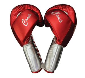 Hot Selling Red <b>Silver</b> No Boxing No Life Boxing <b>Gloves</b> Lace Up Muay Thai Closure 100% Genuine Leather Adult For Martial Arts - Product Image 5