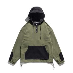 Jersey de retales personalizado para hombre y mujer, jersey de manga larga con bolsillo tipo canguro, de forro polar de poliéster, con capucha informal, venta al por mayor - Product Image 1