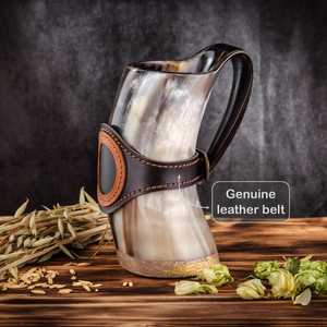 Handcrafted Buffalo Horn Beer <b>Mug</b> With Custom Logo Vintage Design For Adults Party Use - Product Image 6