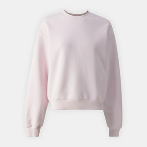 เสื้อสเวตเชิ้ตผู้หญิงทรงโอเวอร์ไซส์ สีชมพู ผ้าฝ้ายฟลีซ คอกลม แขนเสื้อแบบดรอปโชว์เดอร์ สไตล์สตรีทแวร์ พร้อมลายปักสุดหรู - Product Image 4