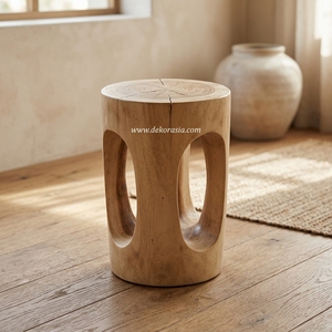 Taburete y Otomana de Madera Suar Hechos a Mano, Modernos, para Sala de Estar, Dormitorio y Apartamento, Muebles Decorativos - Product Image 6