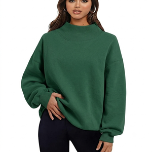 Sweat-shirt molletonné oversize imprimé à col montant pour femme – Hiver/Automne – Style décontracté streetwear – Personnalisable OEM - Product Image 1