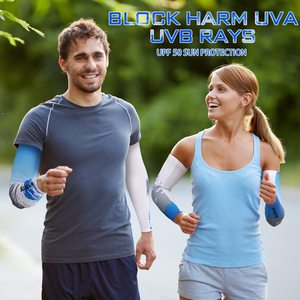 Manchons de cyclisme à impression par sublimation, anti-UV, séchage rapide, respirants, unisexe, accessoire de mode pour adultes, manches longues - Product Image 3
