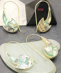 Gold Plated Hoop Earrings With <b>Shell</b> Inlay Bohemian Style Women's Jewelry G720 - Product Image 1