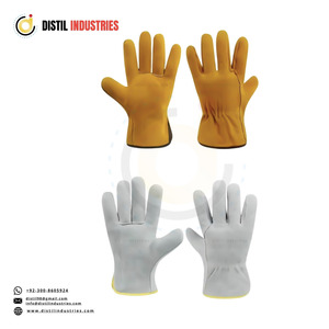 Hot Sale Cheap Price Heavy Duty Construction Work Driving <b>Gloves</b> Premium Quality Sheepskin Leather Elastic Wrist Safety <b>Glove</b> - Product Image 2