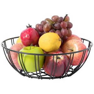 Stylish Black Metal <b>Wire</b> Bowl Fruit <b>Basket</b> For Dining Table Centerpiece And Kitchen Storage Organizer Solution - Product Image 5