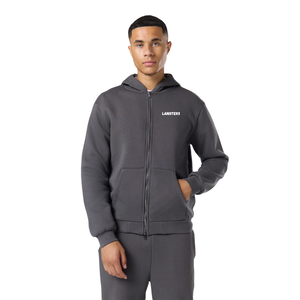 Mens Full <b>Zip</b> <b>Hooded</b> Tracksuit With Straight Leg Trousers Relaxed Fit Casual Travel Wholesale Custom Two Piece Clothing Set OEMs - Product Image 3