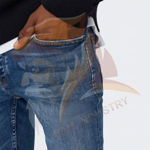 กางเกงยีนส์เดนิมผู้ชายสไตล์ฮิปฮอปสตรีทแวร์ สีพื้น ราคาส่งถูกจากโรงงาน - Product Image 3