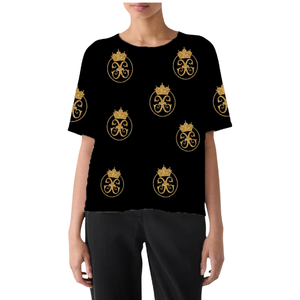 Camiseta de Mujer Lista para Enviar, Casual, Holgada, 100% Algodón, Transpirable, Cuello Redondo, con Lentejuelas, Bordado de Rosas, Adorno de Cuentas, Manga Media, Personalizada - Product Image 4