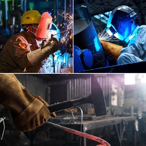 Guantes de Soldadura de Cuero Vacuno de Alto Rendimiento con Refuerzo de Piel, Guantes de Protección Personal de Seguridad Industrial para Bomberos - Product Image 4