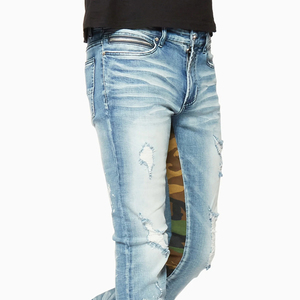 Jeans pour homme sur mesure, haute qualité, style streetwear vintage, confortables, avec poches et fermeture boutonnée. - Product Image 6