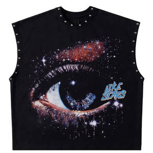 Débardeur surdimensionné personnalisé en coton lavé, tissu doux et respirant, style vintage, sans manches, coupe ample, unisexe, streetwear - Product Image 1