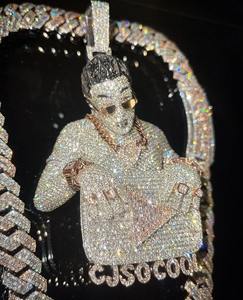 Colgante de Moissanita Personalizado con Retrato, Colgante 3D con Retrato para Hombre, Colgante 3D para Él, Diamantes de Moissanita VVS1 D GRA - Product Image 4