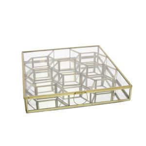 Vintage Gold Metal Frame Glass <b>Trinket</b> <b>Box</b> Elegant Jewelry Storage Container Hinged Lid Decorative Keepsake Organizer for Vanity - Product Image 4