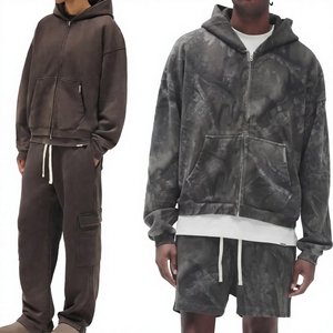 Men's <b>Tie</b> <b>Dye</b> Zip Up Hoodie Oversized Fleece Hooded <b>Sweatshirt</b> Casual Streetwear Autumn Regular Fit Solid Pattern - Product Image 5