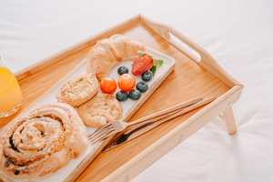 Portable Laminated Bamboo Bed Serving Tray With <b>Folding</b> Legs Laptop <b>Table</b> Breakfast Desk Foldable Platter Serving Board - Product Image 4