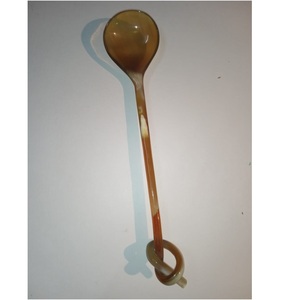 Cuchara de Sopa Desechable de Lujo Hecha a Mano con Cuerno Natural, Color Plata/Oro, Tamaño Grande, 1 Pieza - Product Image 1