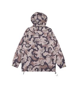 Veste coupe-vent sublimée imprimé camouflage d'hiver pour homme, légère et résistante à l'eau avec logo sur le devant et capuche - Product Image 1