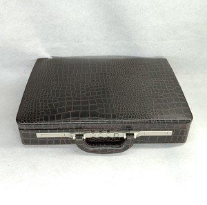 Leather Briefcase Laptop Cover Bag Handbag Travel <b>Suitcase</b> For Men Designer Italian <b>Locks</b> Custom Luxury Brand Logo Embossing - Product Image 3