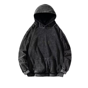Sudadera con Capucha para Hombre, Estilo Vintage, Lavado Ácido, Felpa de Algodón, Informal - Product Image 5