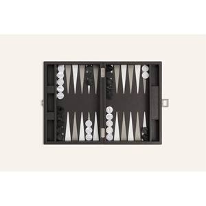 Juego de Backgammon de Lujo Estilo Bandana Moderno, Tablero de Cuero PU Negro, Juego de Viaje de Diseño - Product Image 1