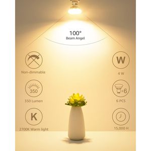 Lampadine LED GU10 4W Non Dimmerabili 2700K Luce Calda Soffusa, Ricambio per Illuminazione a Binario Incassato, Prodotto LED di 1ª Generazione - Product Image 2