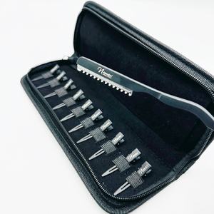 Juego de alicates para extensión de cabello de acero inoxidable de grado quirúrgico sólido, negra mate profesional maquinilla de afeitar, logotipo personalizado de bajo costo - Product Image 2