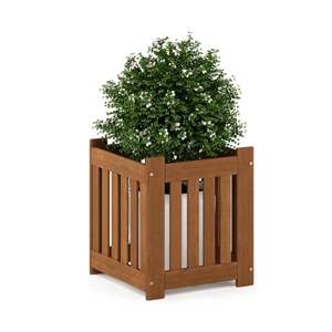 Jardinera cuadrada para exteriores, jardinera cúbica, jardinera de madera maciza natural para patio, balcón, jardín, procedente de Vietnam. - Product Image 1