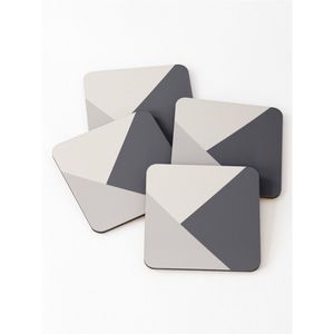 Ensemble de sous-verres géométriques modernes, sous-verres en bois nordique de luxe, antidérapants, résistants à la chaleur, sous-verres de table en gros pour la maison - Product Image 1